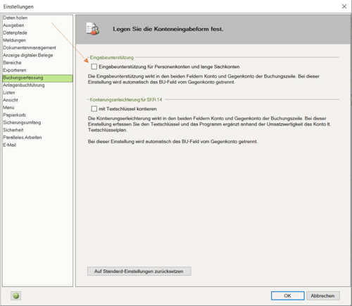 DATEV Einstellungen
