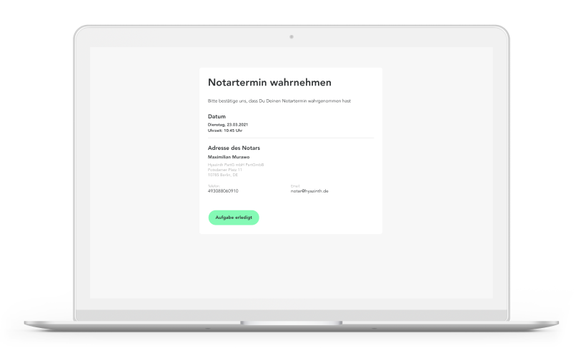 LAPTOP Notar Termin