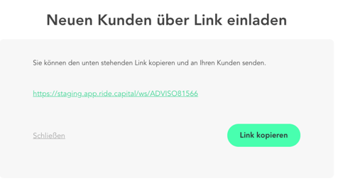 RIDE Kunden einladen Link