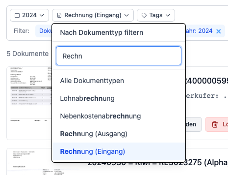 Suche und Filter